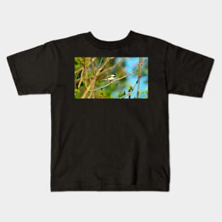 Black-capped Chickadee Perched On A Tree Branch Kids T-Shirt